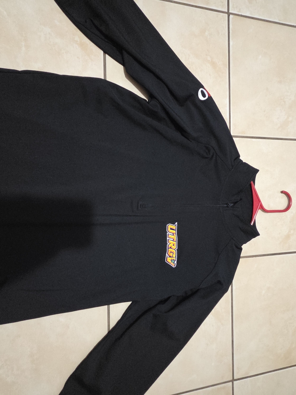 Sport-Tek Black Quarter-Zip Pullover with Yellow/Red UTRGV Logo